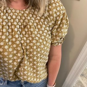 Madewell smocked top with flowers
